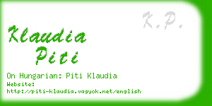 klaudia piti business card